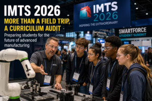 Students and educators explore robotics and advanced manufacturing technology at the IMTS 2026 Smartforce Student Summit.