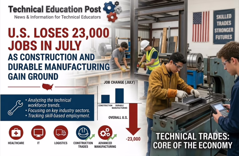 U.S. Loses 23,000 Jobs in July as Construction and Durable Manufacturing Gain Ground