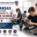 Students in an Arkansas technical education lab build engineering projects while learning advanced manufacturing, information technology, healthcare, and skilled trades through programs supported by expanded Workforce Challenge scholarships and Workforce Pell.