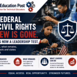 Career and Technical Education students and educators in a modern technical classroom representing equal access, accessibility, educational leadership, and workforce development following changes to the federal CTE civil rights review process.