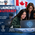 Canadian students and an educator using AI tools as Canada launches a $13 million national AI literacy initiative for postsecondary students and K–12 educators.