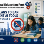 Middle school students working without AI tools as New York City considers restrictions on student-facing artificial intelligence through eighth grade.