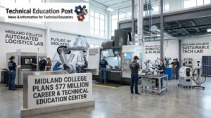 Modern technical college laboratory equipped for industrial automation and hands-on workforce training